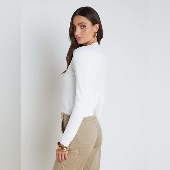 New! L'Agence Cardigan Toulouse in Ivory with Gold Buttons 🤍 XS! Sold Out! - Picture 5 of 16